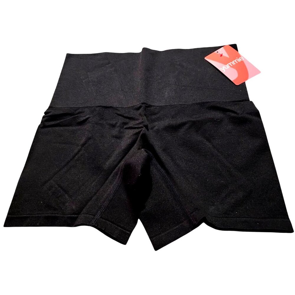 Yummie Womens Black High-Waist Shaping Shorts‎ 1X/2X